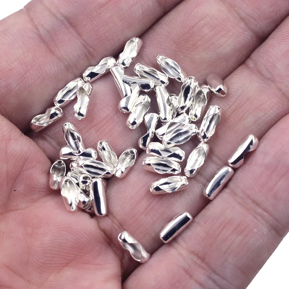 6000Pcs Silver Plated Connector Clasps Fit 2.4mm Ball Chain 8x3mm
