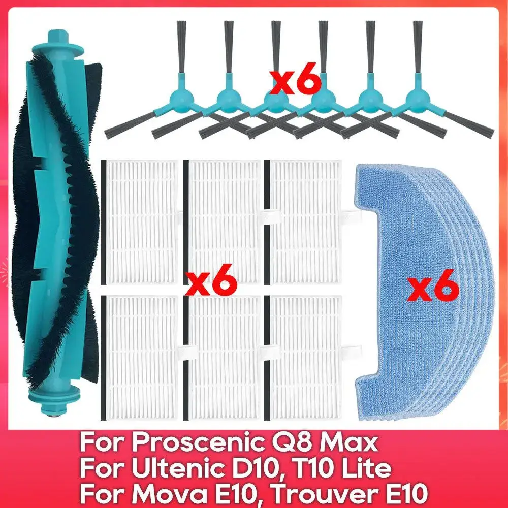 Maintenance Accessories For Ultenic D10 Robot Vacuum Consumables Replacement Kit Hepa Filter Side Bristle Brush Mop Pads Parts