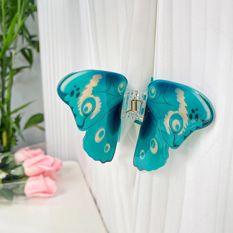 1 шт., красочные 3D коготь для волос в форме бабочки для женщин, летняя фея, зажим в виде сладкой акулы, высококачественные аксессуары для волос, головные уборы