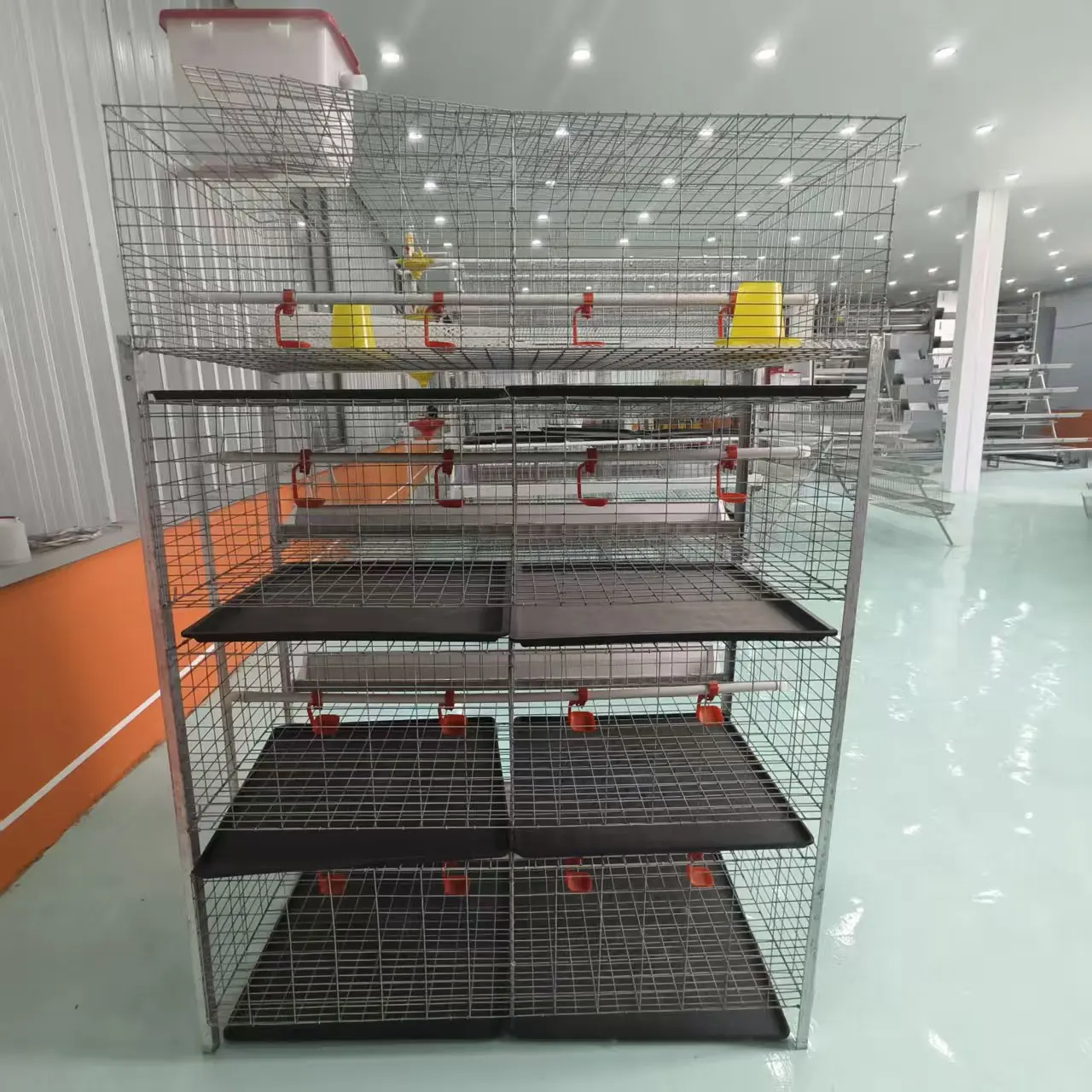 New Broiler Chicken Cage Layer Poultry Battery Cages 3/4 Tiers Galvanized Steel H-Type High-Efficiency Long Service Life