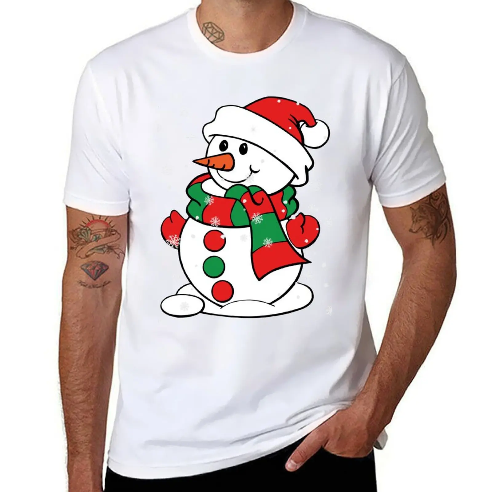 

Snowman T-Shirt tops vintage anime shirt cotton graphic tees shirts men
