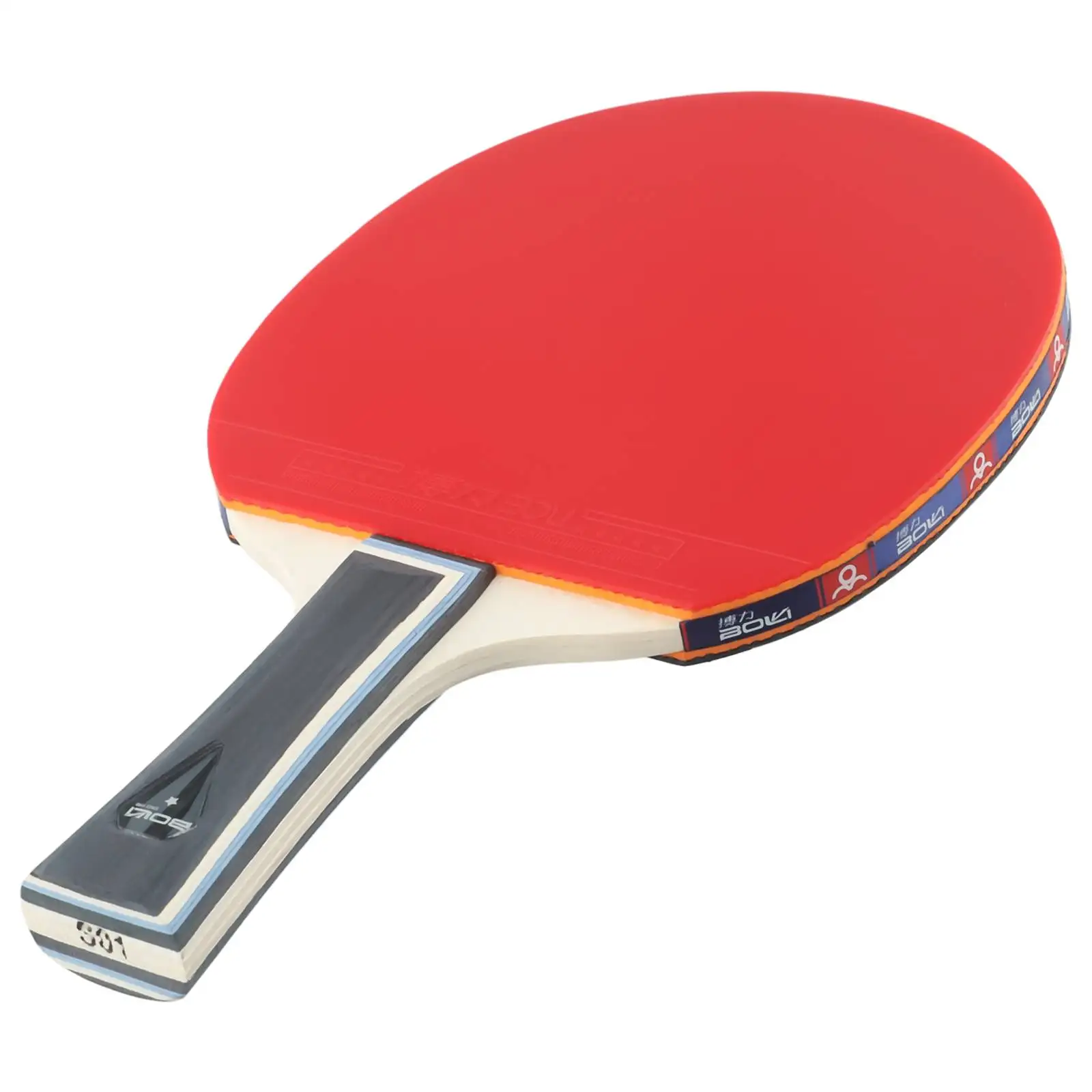 

Bat Table Tennis Racket Reverse Glue Sports Strong Spin With Bag Wood+Rubber 7 Ply Black+Red Double-sided One-star
