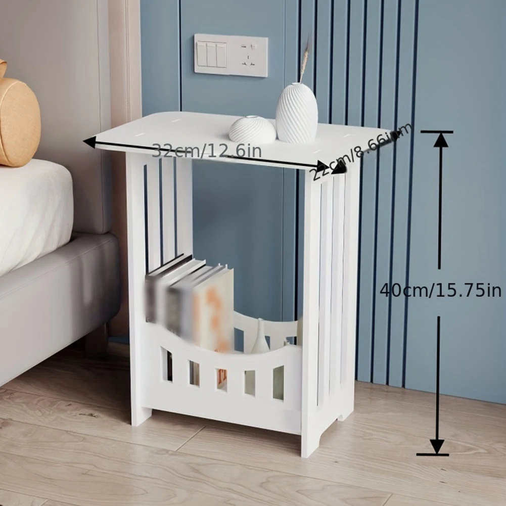 2/3 Tier Narrow End Table With Display Shelf Bookcase For Books Snacks Small Plants Multi-functional Side Table Storage Rack
