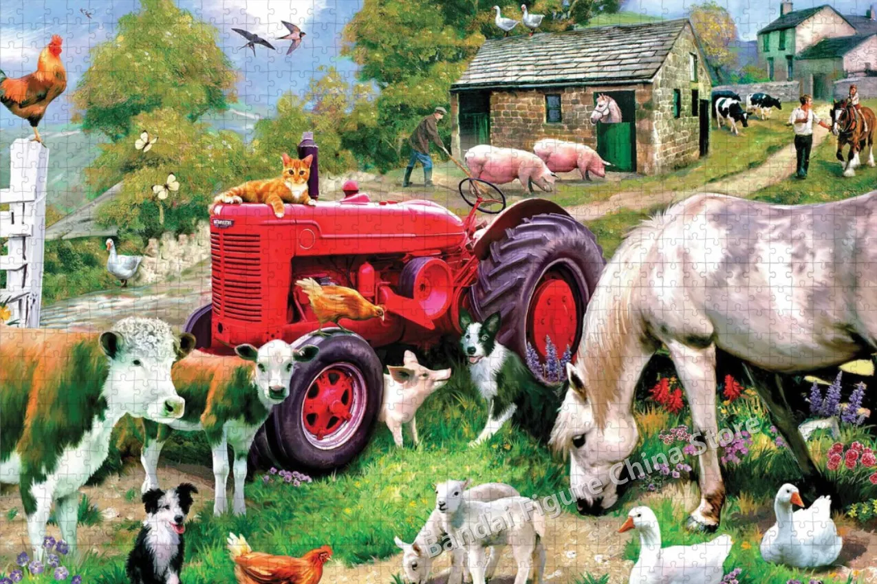 Boerderijdieren Schattige Dieren Print 35/300/500/1000 Stukjes Puzzel Huisdier Varken Koe Puzzel Voor Kinderen Decomprimeren Educatief Speelgoed