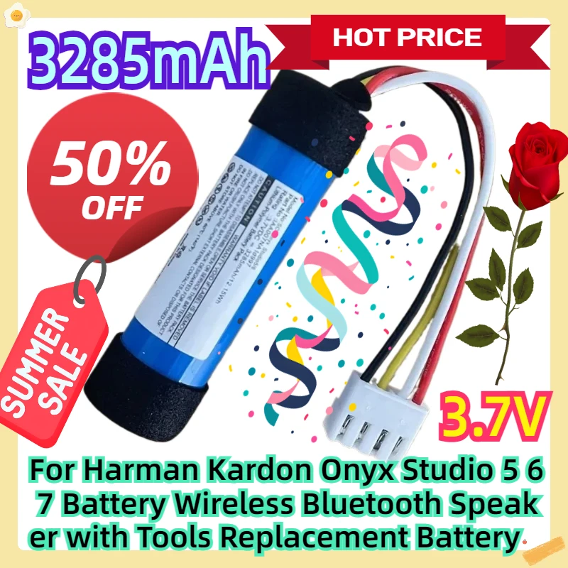 

For Harman Kardon Onyx Studio 5 6 7 Battery Wireless Bluetooth Speaker with Tools 3.7V Replacement Battery 5pcs
