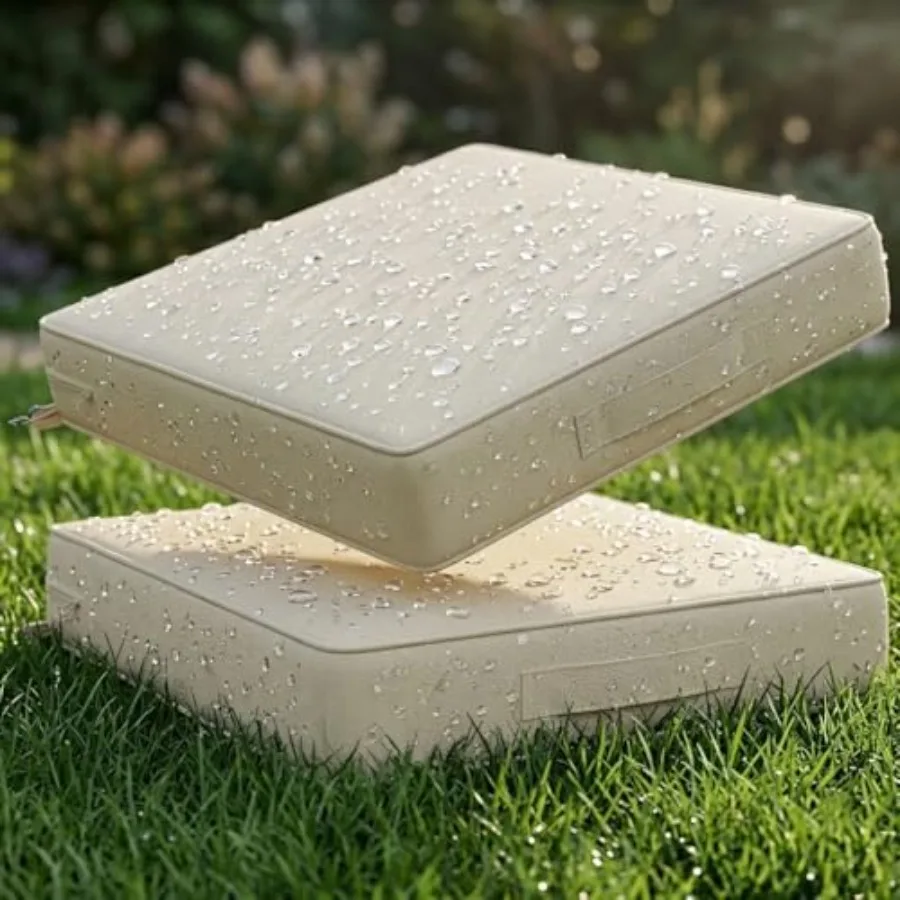 

Подушки для уличной мебели 24''x24'', глубокие, для патио, комплект из 2 штук, сверхпрочные, с ручками и ремнями, водонепроницаемые