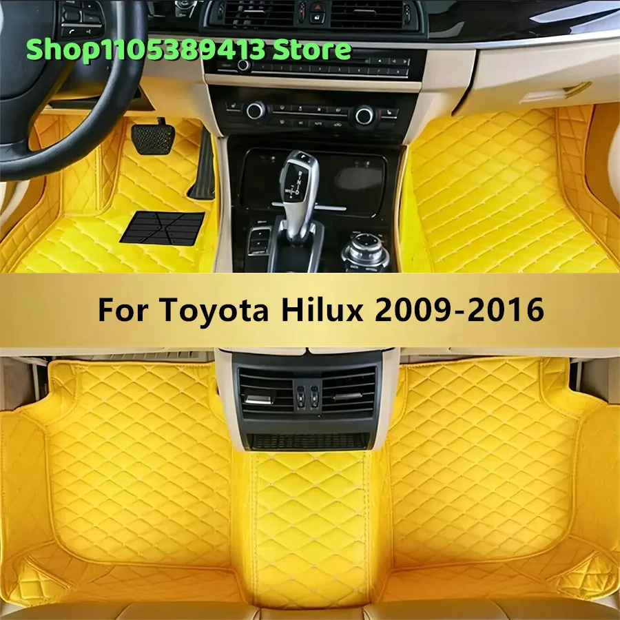 

Artificial leather Custom Car Floor Mats For Toyota Hilux 2015 2014 2013 2012 2011 2010 2009 Car Mat Accessories Mats Carpets