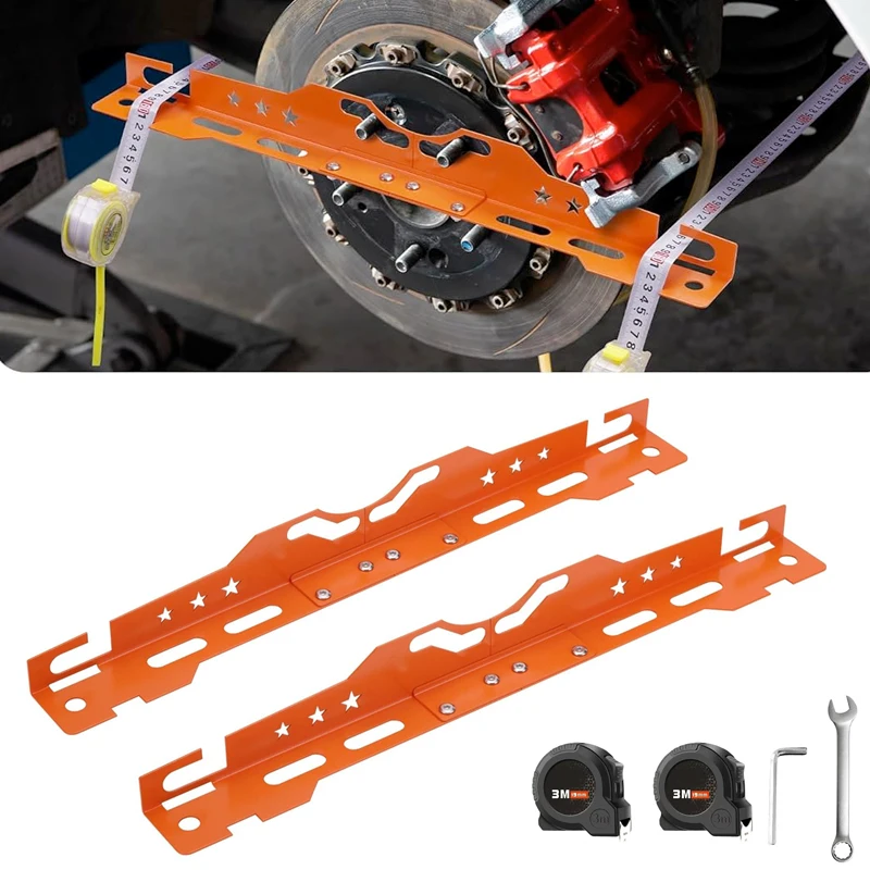 Wheel Alignment Tool with 2 Measuring Tapes Automotive Toe Alignment for Home Use, Compact and Easy to Store Toe Plates
