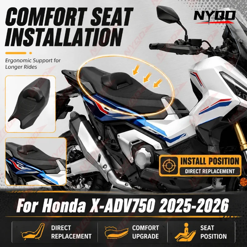 Motorcycle Comfort Seat Cushion Replacement Saddle Back Support Seat Modification Accessories for Honda X-ADV750 2025-2026