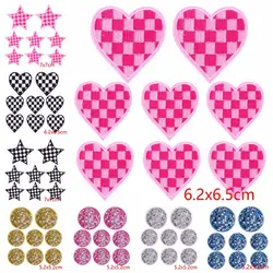 10PCS Wholesale Iron On Patches Heart Star Ball Embrodery Patches For Clothing Thermoadhesive Patches Cartoon Badge DIY Applique