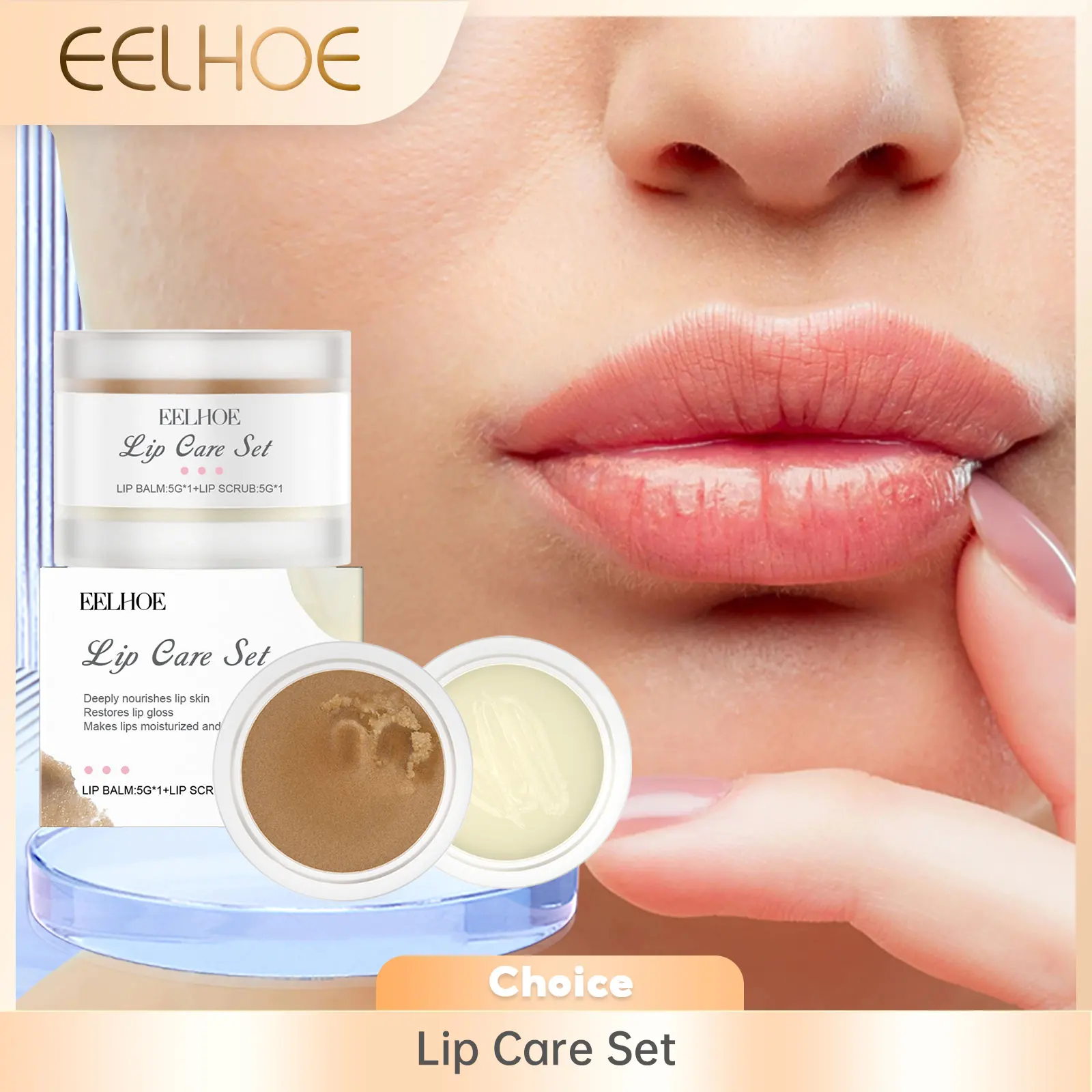 

Moisturizing Lip Care Set for Exfoliating Lighten Lip Lines Lip Scrub Prevent Dryness Melanin Remover Anti-Crack Sooth Lip Balm