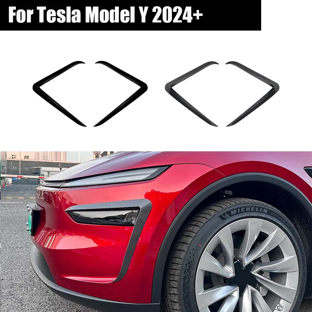 

Yubao For New Tesla Y 2024+ Front Bumper Spoiler Fog Lamp Hoods Modification Trim Cover Air Knife Splitter Body Kit Tuning