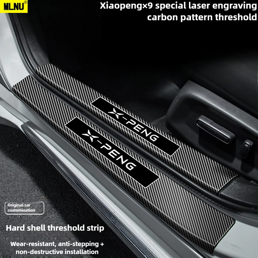Дверь с текстурой углеродного волокна для аксессуаров Xpeng Xiaopeng X9, 2025 г., накладки на пороги, клей