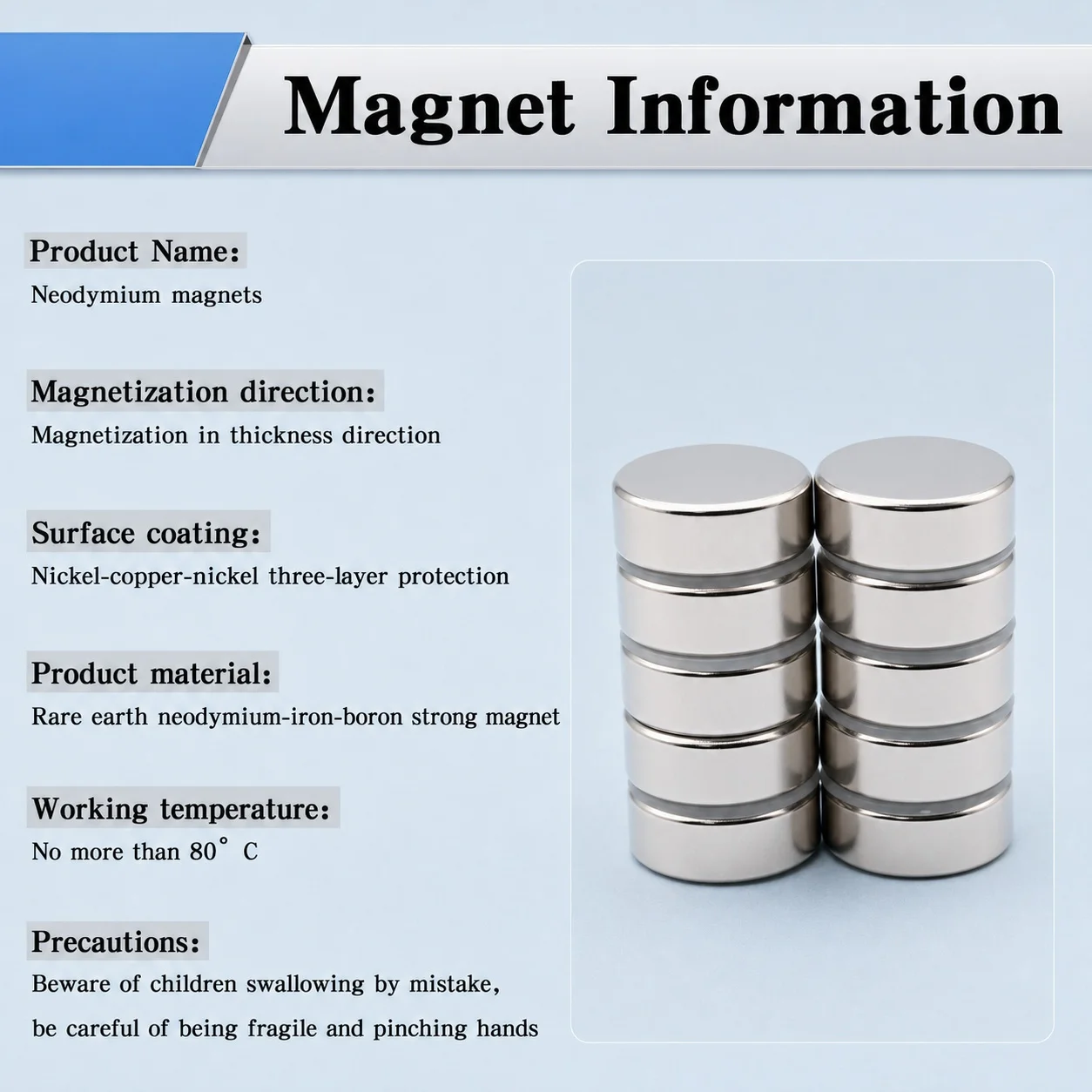 Workshop Use Home Storage Neodymium Magnet Anti Rust Magnetic Alloy Disc 25x10mm Strong Suction Waterproof