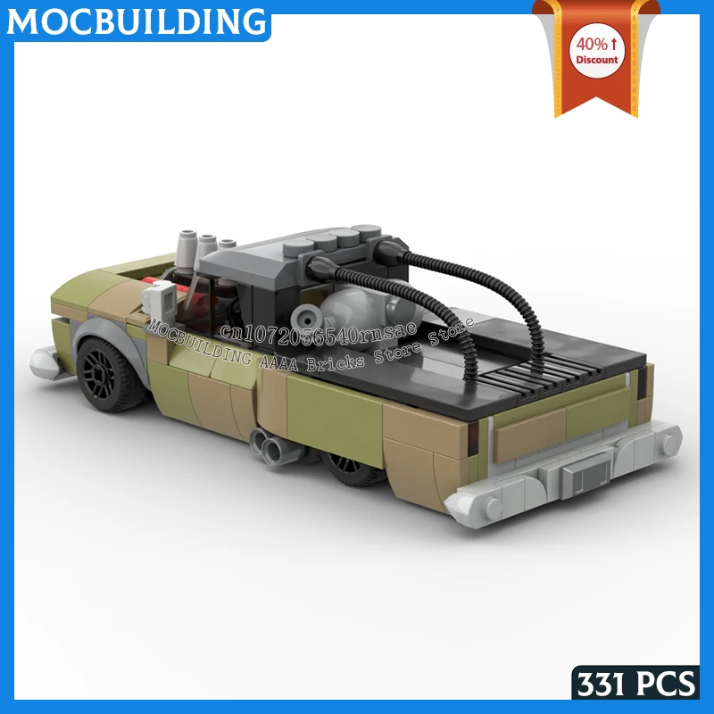 MOC Building Blocks City Famous Vehicle 1960s Pickup Car Model DIY Assemble Bricks Creative Truck Toys Collection Display Gifts