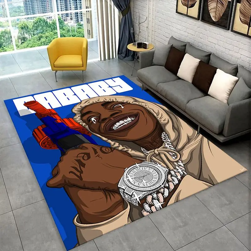 Rapper Eminem Tupac 2pac Hip Hop Rap God Carpet Rug for Playroom Bedroom Living Room Sofa Home Decor, Area Rug Non-slip