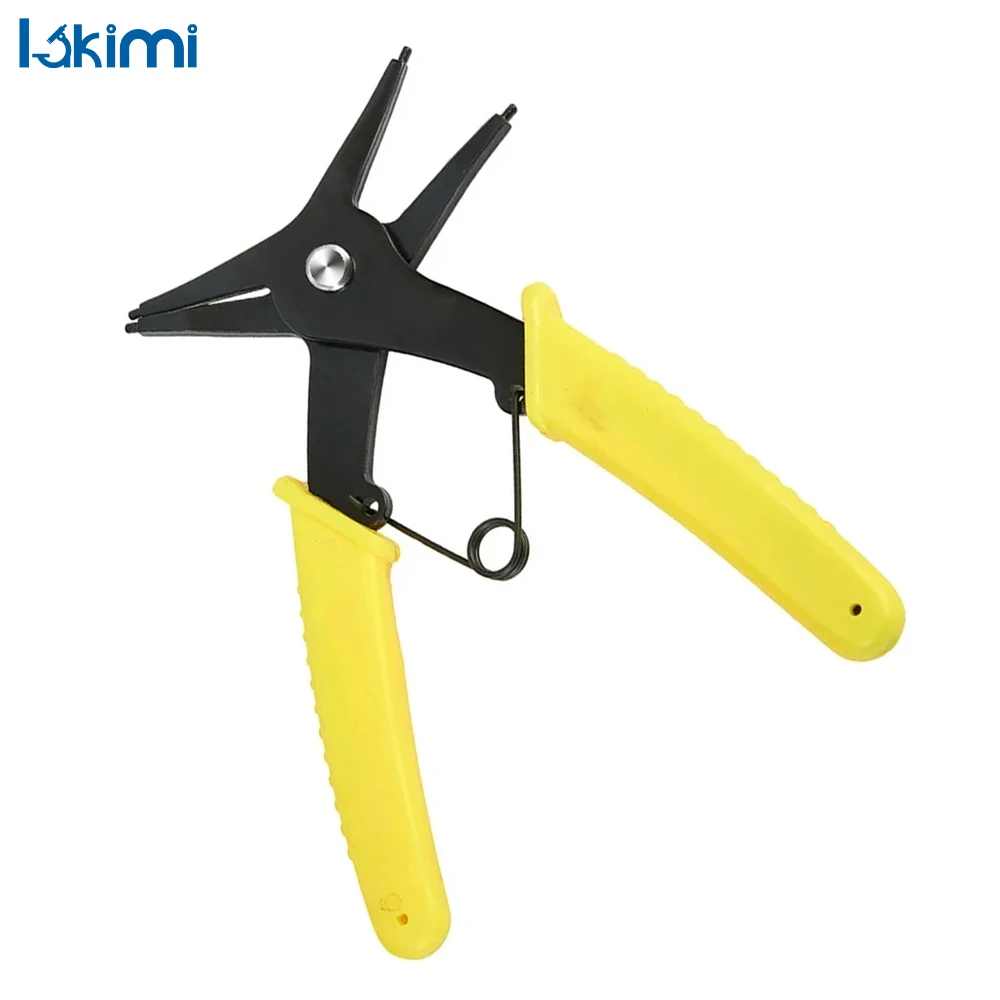 Dual Purpose 2-in-1 Circlip Pliers - Internal and External Retaining Ring Removal Tool with Large Spring Design LK-AA106