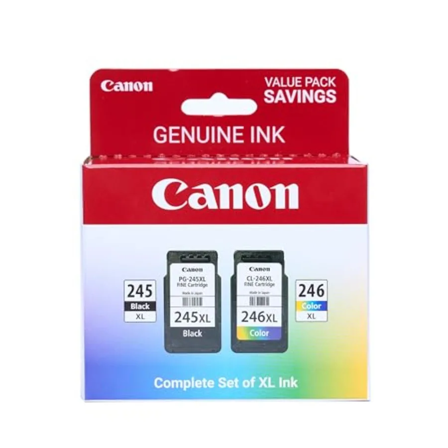 

PG-245 XL/ CL-246 XL Genuine Ink Value Pack 2 Cartridges Compatible with iP2820 MG2420/2924/2920/3020/2522/2525 MX492 TS3120/30