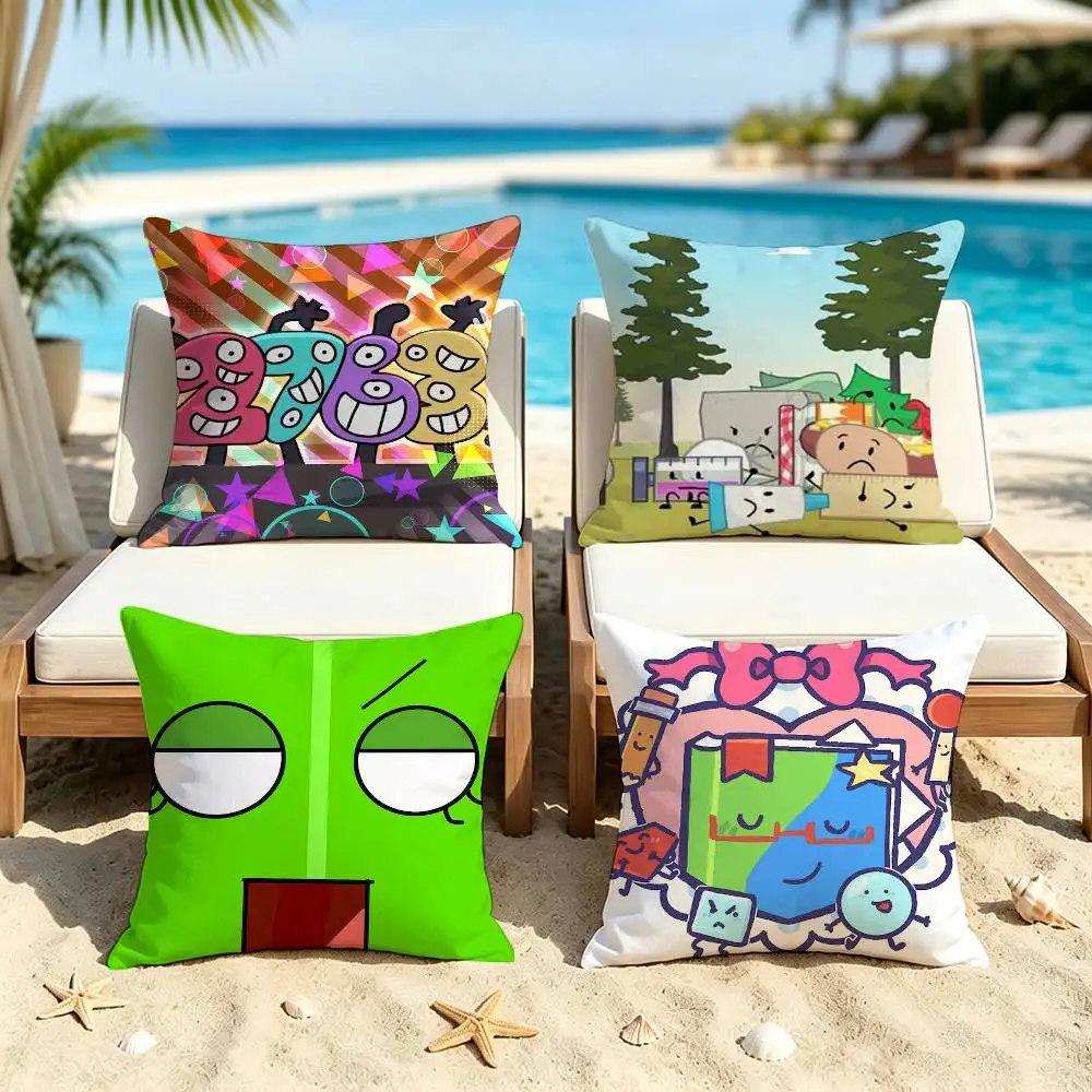 BFDI B-Battle for Dream Island Square Pillow Case Multi Sizes For Car Home Bedroom Decor Custom Valentine Gifts