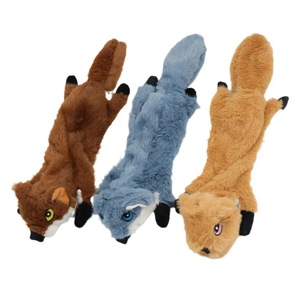Neues Plüsch-Eichhörnchen-Hundespielzeug – quietschendes, selbstspielendes Kauspielzeug für Welpen und erwachsene Hunde, Molaren-Zahnreinigung