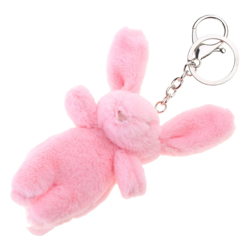 Adorable Rabbit Keyring Pendant Bag Accessory Practical Stuffed Animal Keychain