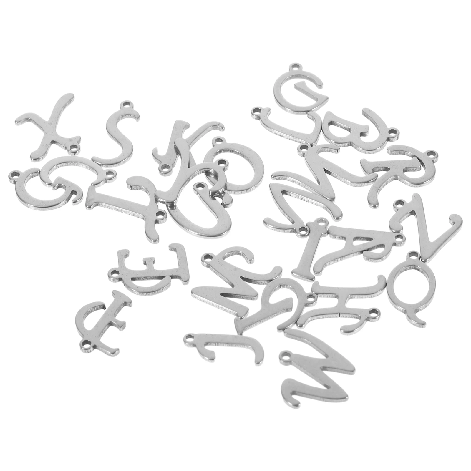 

26pcs Stainless Steel Alphabet Charms Letter Pendant for Jewelry Making DIY Necklace Bracelet Decorative Metal Small Crafts