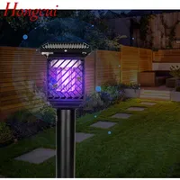 Hongcui Solar Lawn Light Mosquito Killer Lamp Outdoor Electric Shock Trap Repellent Waterproof for Garden Balcony Porch Lights
