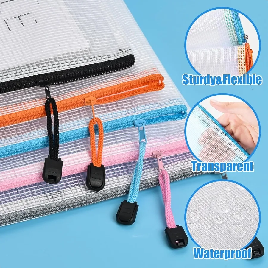 أكياس شبكية بسحاب، أكياس بسحاب، أكياس شبكية بسحاب لتنظيم أكياس التخزين للوازم المكتبية، ألغاز ولوحة ألعاب Sto