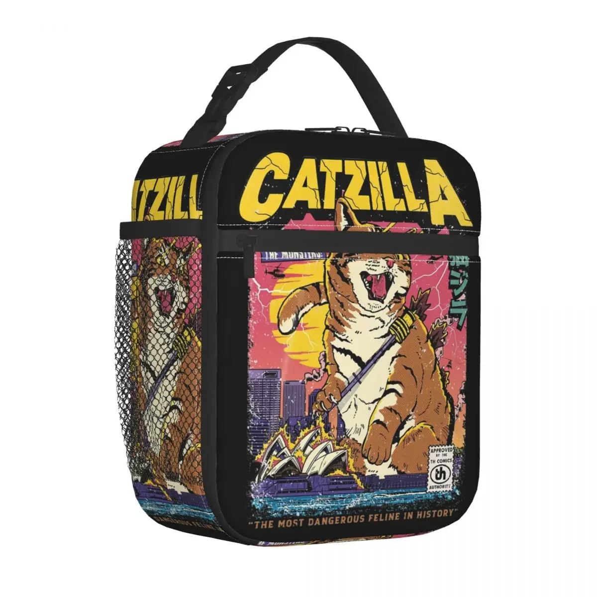 Catzilla Insulated Lunch Bag Large Reusable Thermal Bag Tote Lunch Box School Travel Men Women