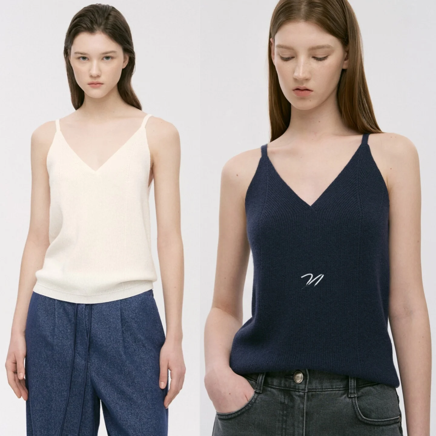 Ultra-Soft Korean Style Knitted Vest Top Women's Commute Elasticity Versatile Base Shirt Sleeveless V-Neck Thin Pure Color