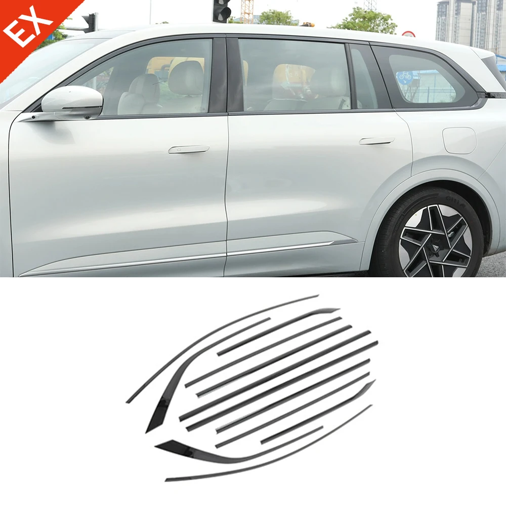 

For CHANGAN Deepal S09 2025 Accessories Stainless Steel Full Window Decorative Strip Blackened Body Bright Strip Appearance