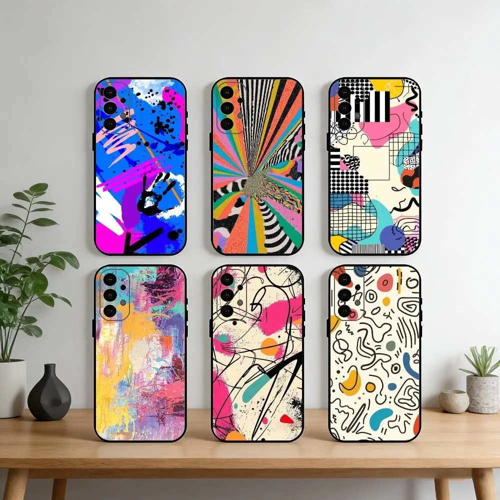 

Trendy Abstract Phone Case For Samsung S25,S24,S21,S22,S23,S30,Ultra,S20,Plus,Fe,Note,10,9,5G Black Cover