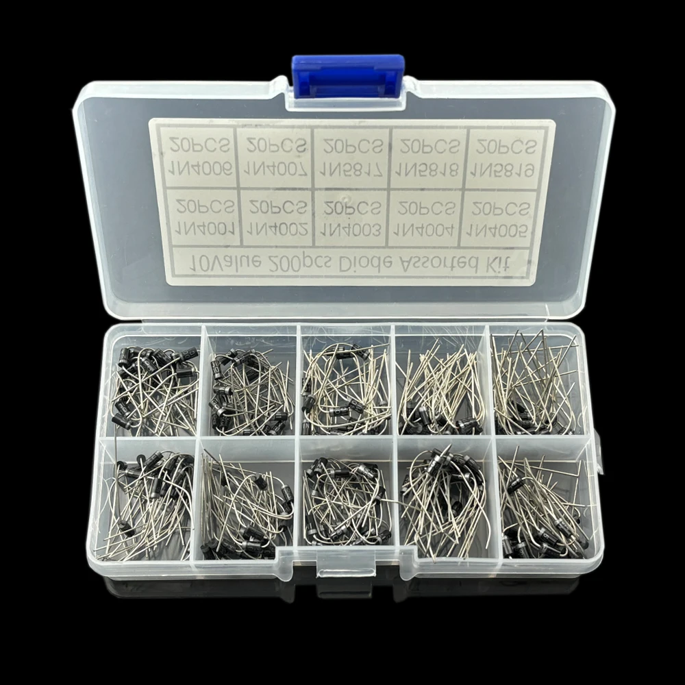 200Pcs 10 Value Rectifier Schottky Diode Kit 1N5819 1N5818 1N5817 1N4007 1N4006 1N4005 1N4004 1N4003 1N4002 1N4001 Diode Set
