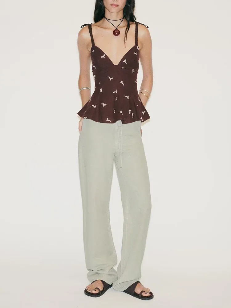 Novedad de verano, falda corta Sexy bordada con espalda descubierta para mujer, Top ZA2025, moda versátil 0880