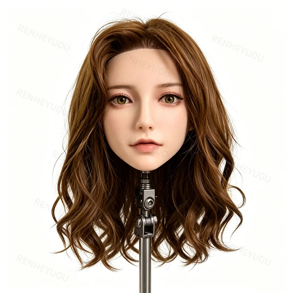 

Real Silicone Female Head Model 1:1 Scale Support Hair Transplant Easy Disassembly Cosplay Prop
