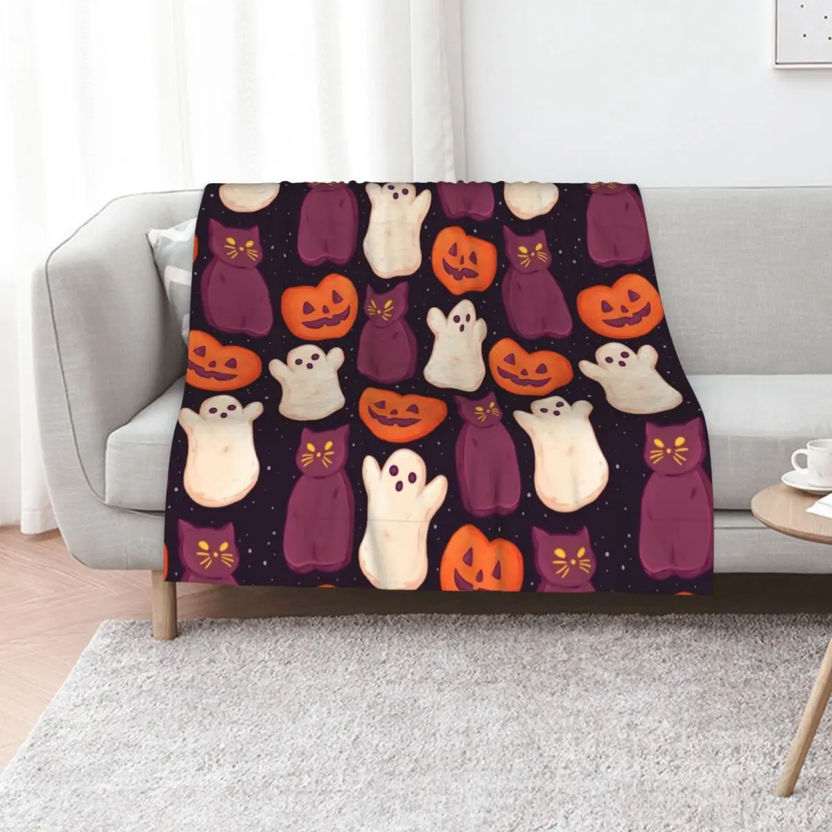 Halloween Marshmallows Dark Throw Blanket For Baby Decorative Sofas cosplay anime Designers funny gift Thins Blankets