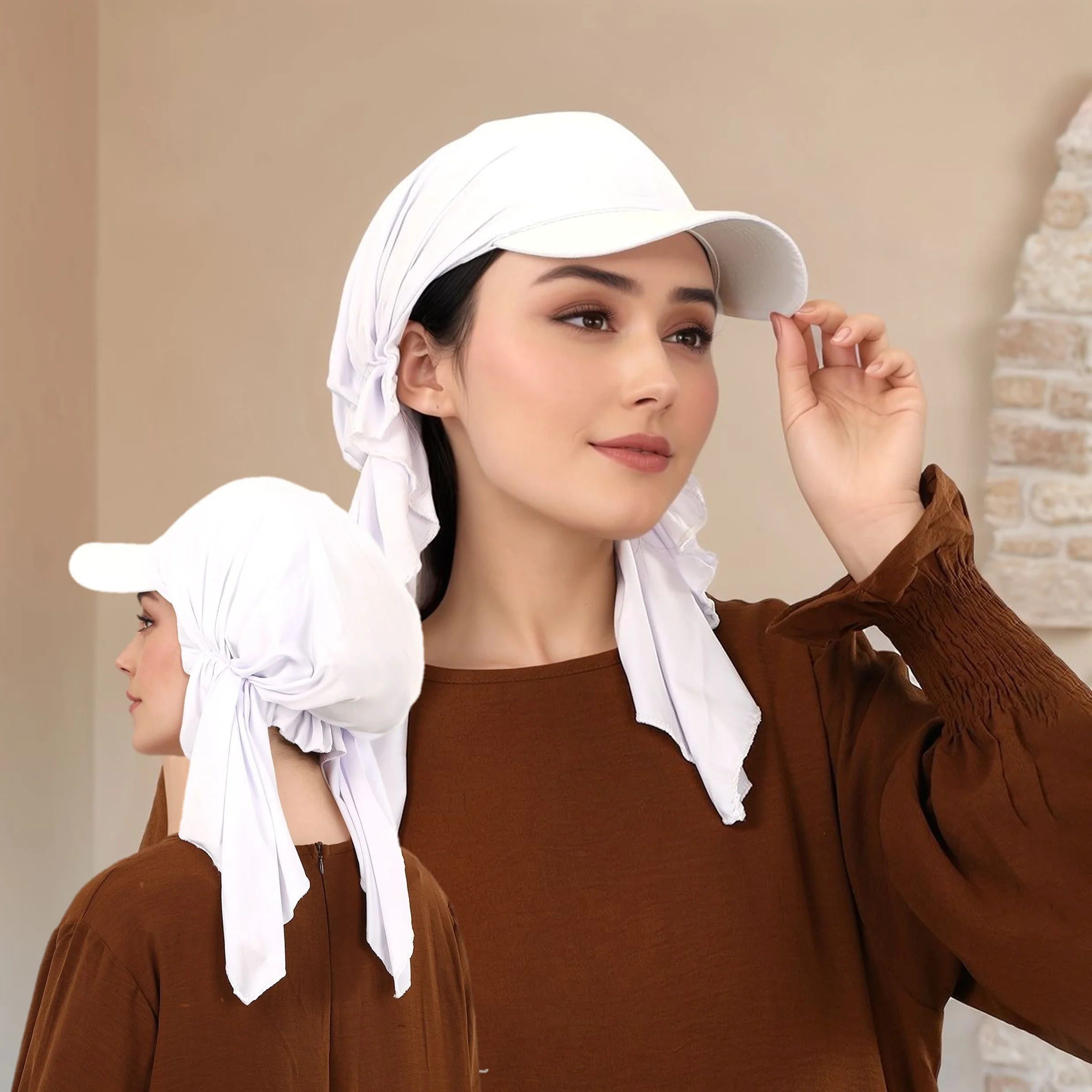 Chapeau De Pêcheur En Coton-lin Avec Motif Chat - Large Bord, Protection Solaire, Pour Femme Beige - 10