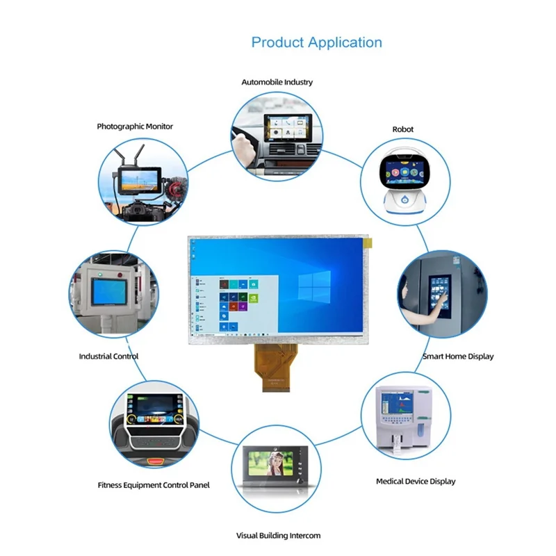 7 Inch TFT LCD Screen Universal Display 50 Pins HD 800X480 Repair Replacement Monitor for Car Vehicle Replace ScreeABGI