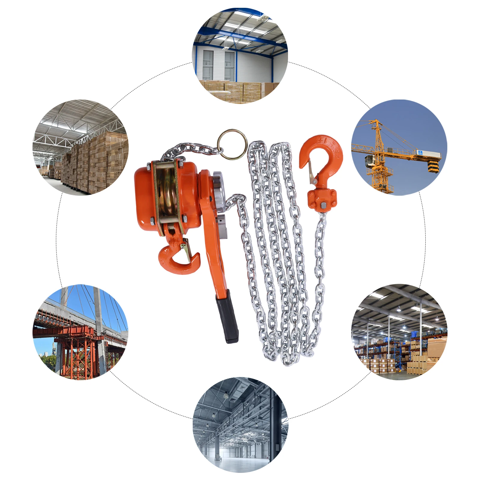 Chain Hoist 1650LBS 10FT Lift Lever Block Chain Hoist 3/4T Chain Ratchet Lever Block Chain Hoist Come Along Lift Puller 1650LBS