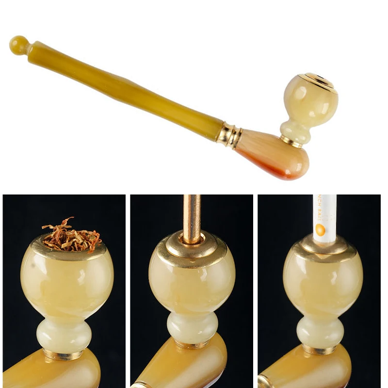 

Long Type Tobacco Pipe Microfilter Resing Cigarette Tobacco Smoking Pipes Triple-use Healthy Cigarette Pipes Smoking Accessories