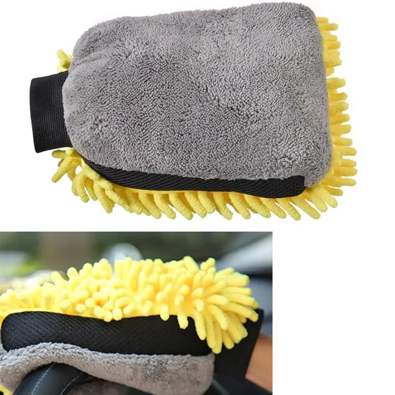 Car Wash Glove Coral Mitt Soft Anti-scratch for Car Wash Multifunction Thick Cleaning Glove Car Wax Detailing Brush