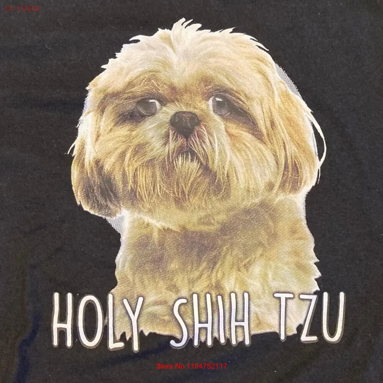 Holy Shih Tzu T Shirt Medium See Measurements long or short sleeves vintage Washed Top For Everyday Wear Versatile Soft