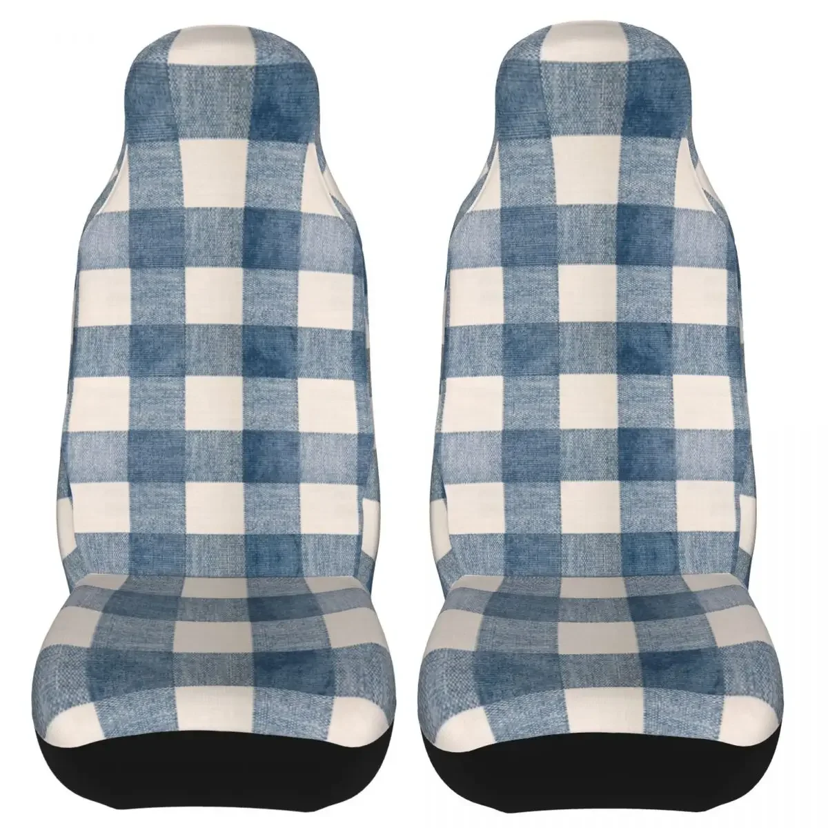 Blue Gingham Plaid Country Universal Car Seat Cover Four Seasons Women Seat Cushion/Cover Polyester Fishing