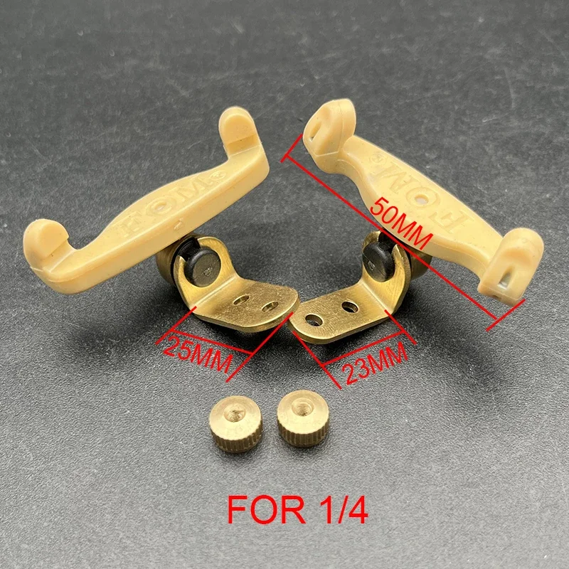 Pair of Brass Shoulder Rest Support and Silica Gel Claws Adjustable Support for Violin Shoulder Rest Accessories 4/4 1/2 1/4