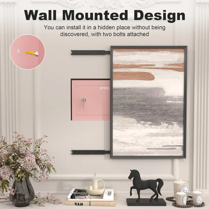 صندوق خزنة صغير بمفتاح، أموال وردية، تخزين المجوهرات النقدية، قفل، 0.23 كوبي