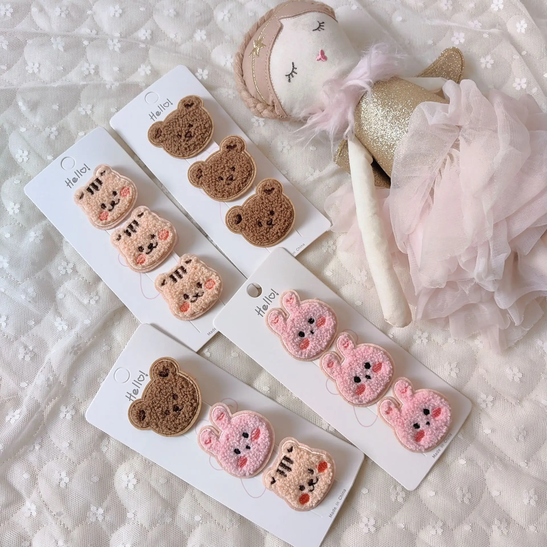 3 unids/set de Clip Bb de dibujos animados para niños, Clip para el pelo de conejo y oso, Clip LATERAL para niñas, accesorios para el cabello para niñas