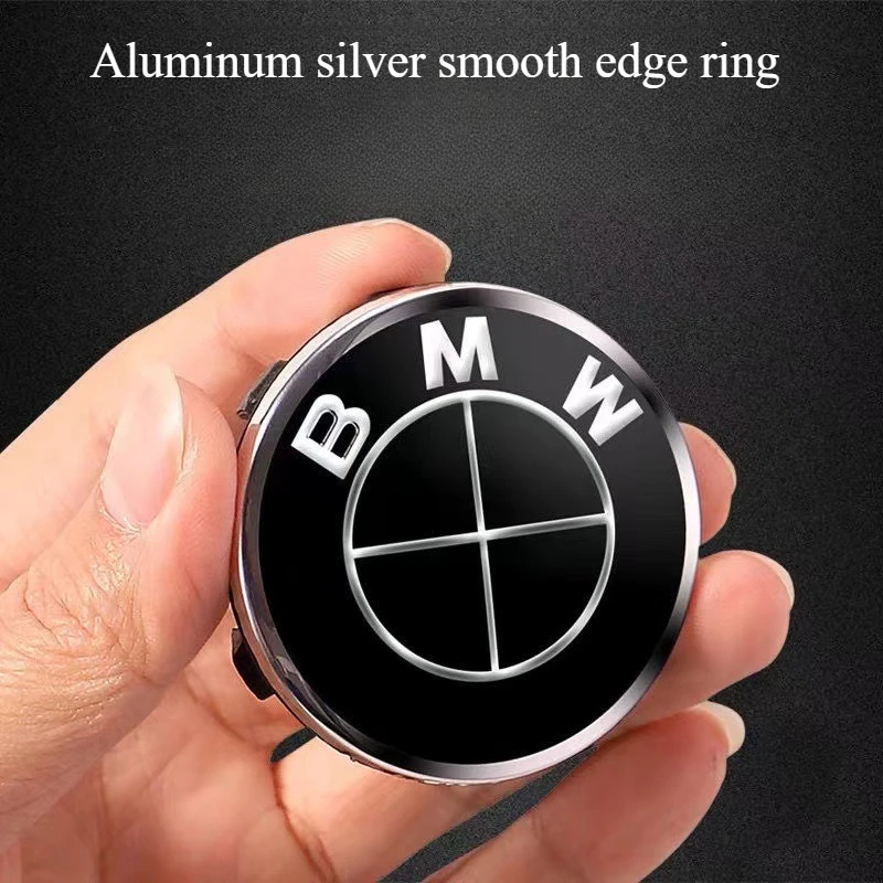 مناسبة لسيارات BMW غطاء محور العجلة 68 مم أزرق أبيض أسود شعار ديكور السيارة غطاء مركزي بلاستيكي 56 مم أسود أبيض