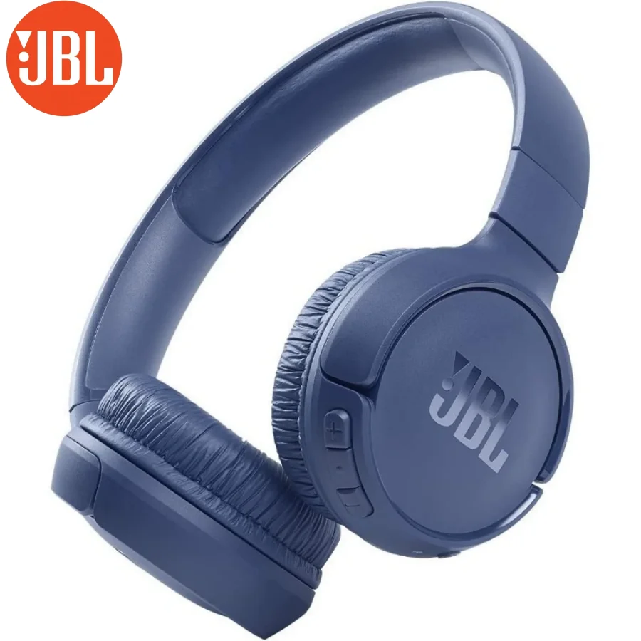 클래식 JBL Tune 510BT 무선 블루투스 오버이어 헤드폰 마이크 포함, 긴 배터리 수명 앱 딥 베이스 접이식