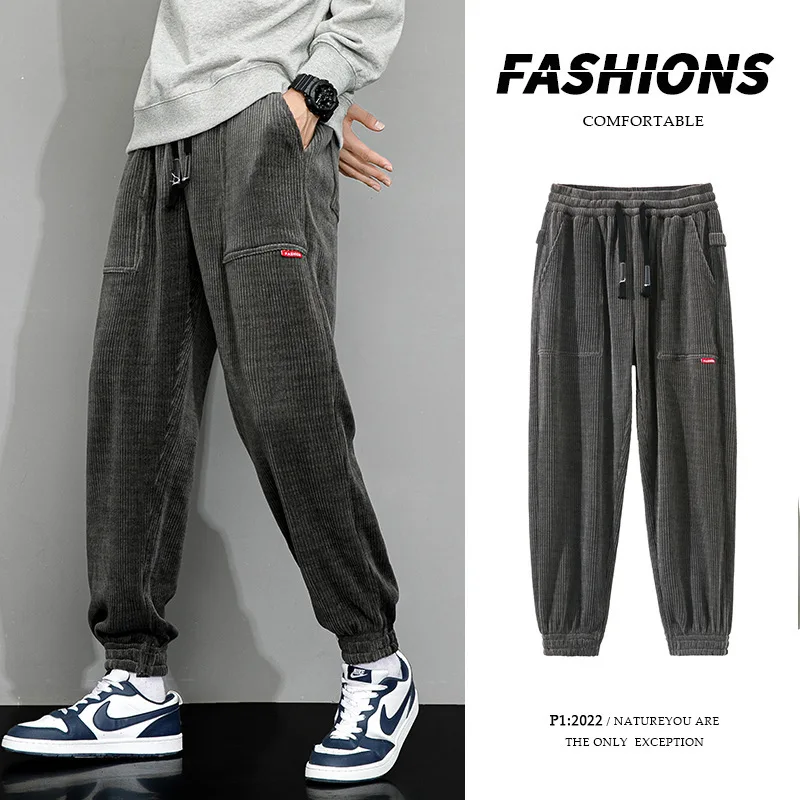 

2023 New Autumn Winter Corduroy Sweatpants Men Baggy Joggers Fashion Streetwear Loose Casual Harem Pants Plus SIze 8XL