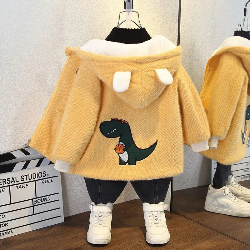 

Зимняя бархатная толстая теплая куртка, ветровка для мальчиков, верхняя одежда, спортивное повседневное пальто для девочек, одежда на Рождество, день рождения